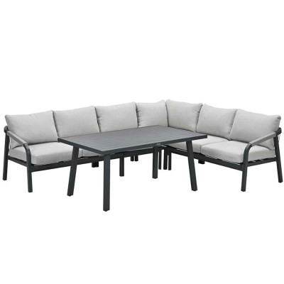 Zahradní jídelní sada GARDEN IMPRESSIONS Monti Lounge GI 58850EG, karbonově černá/šedohnědá - A
