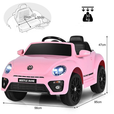 Dětské elektrické autíčko Volkswagen Beetle TQ10234DE-PI, růžové - A