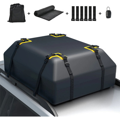 Střešní box na auto BG52232BK, vodotěsný, 400 l, černý - A
