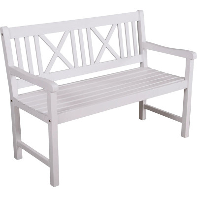 Zahradní lavice GARDEN PLEASURE Malmö pro 2 osoby, 120 x 59 x 89 cm, bílá - B