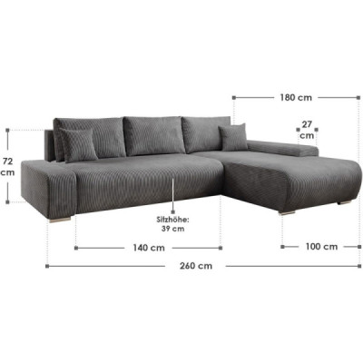 260 x 180 x 81 cm - A 260 x 180 x 81 cm - A