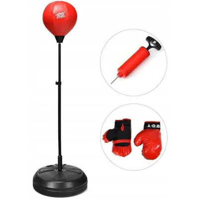 Dětská boxovací hruška TY579435DK s rukavicemi, výška 120 - 155 cm, černo/červená - B
