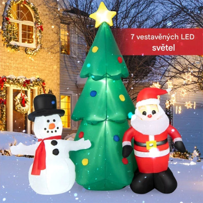 Obří nafukovací vánoční dekorace CM23979DE s LED světly, 185 cm - A