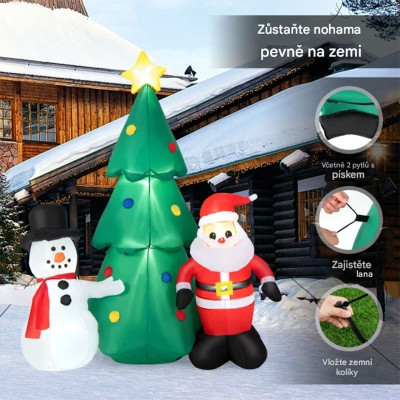 Obří nafukovací vánoční dekorace CM23979DE s LED světly, 185 cm - A
