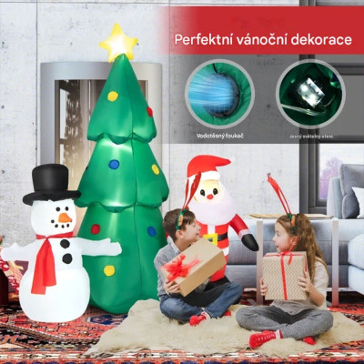 Obří nafukovací vánoční dekorace CM23979DE s LED světly, 185 cm - A