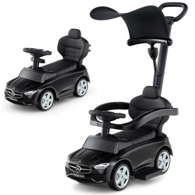 Dětské chodítko Mercedes-Benz 3 v 1 TQ10365DK se zvuky a nastavitelnou stříškou, černé - B