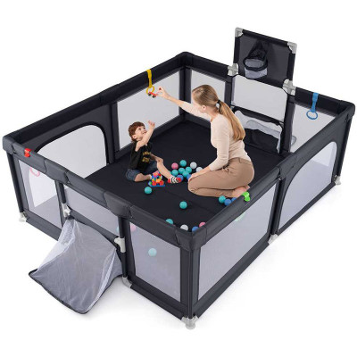 Dětská ohrádka BB6402DE-GR, 188 x 157 x 100 cm, šedá - A