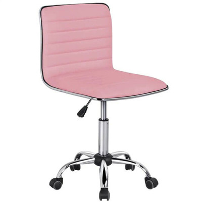 Kancelářská židle 591530 pink, nastavitelná, PU kůže, růžová, 48,5x 48,5 x 78,5-93 cm - B