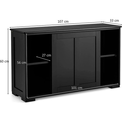 Kuchyňská skříňka HW53868BK s posuvnými dveřmi, černá - B