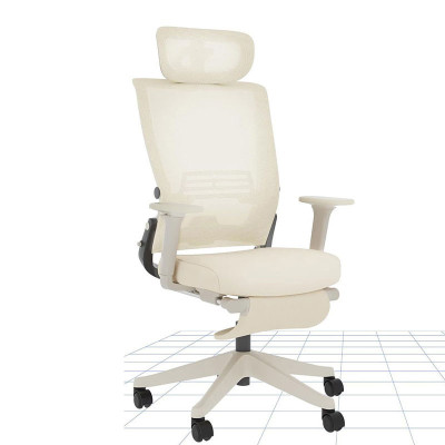 Ergonomická kancelářská židle pro malé prostory s bederní opěrkou, bílá - B