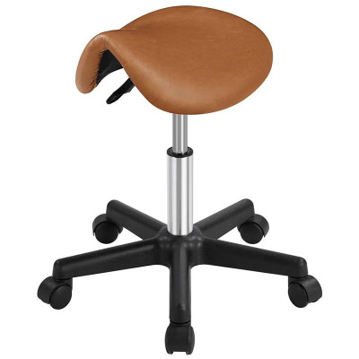 Stolička 591510 retro brown, sedlová stolička, pracovní stolička, otočná, černá, 50 x 50 x 45,5 - 60 cm - A