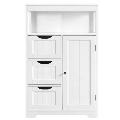 Dřevěná koupelnová skříňka 613759 white, bílá - B