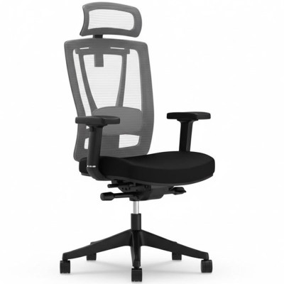 Ergonomická kancelářská židle s dělenou bederní opěrkou C7G-Air-EU, černá - B