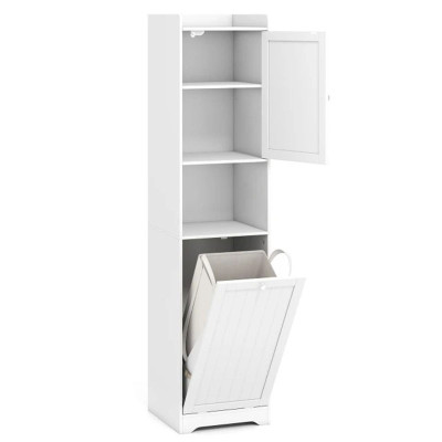 Koupelnová skříňka JV12827WH s košem na prádlo, 170 cm, bílá - B