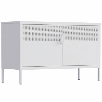 Úložná skříňka s dvojitými dveřmi CB10-H-W-V2, 100 x 40 x 64 cm, bílá - B