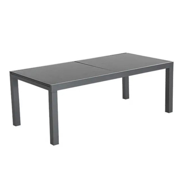 Zahradní stůl XL Maja, polypropylen, hliník, šedý, 200 x 100 x 74 cm - B