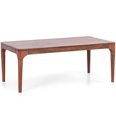 Konferenční stolek BYLIVING Bosse 115 x 45 x 60 cm, zaoblené hrany, akáciově hnědá - A