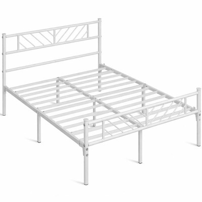 Kovový rám postele 615144 white 140 x 200 cm, bílý - A