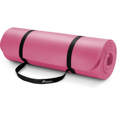Fitness podložka TRESKO, 185 x 60 x 1,5 cm, růžová - N