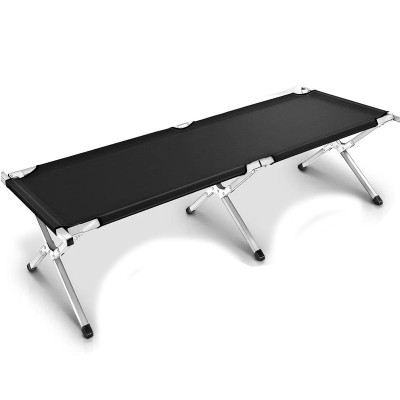 Kempingová postel, 190 x 64 x 44 cm, nosnost 150 kg, černá - B
