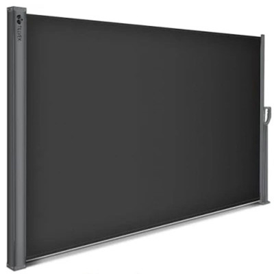 Boční markýza, výsuvná a neprůhledná, 200 x 400 cm, černá - B