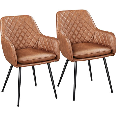 Sada 2 jídelních židlí 614342 retro brown, nosnost 120 kg, hnědá - B