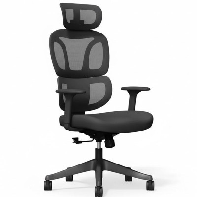 Ergonomická kancelářská židle BS5BB black, nastavitelné područky, černá - A