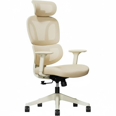 Ergonomická kancelářská židle BS5W apricot, nosnost do 136 kg - A