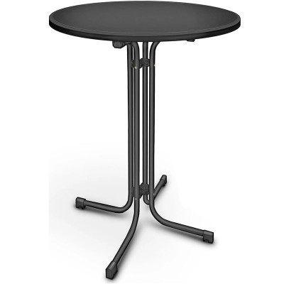 Skládací kulatý stůl, Ø70 cm, černý - A