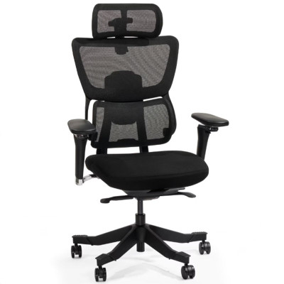 Ergonomická kancelářská židle C7MB-F1, s nastavitelným sedákem, černá - N
