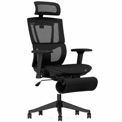 Ergonomická kancelářská židle C7B-Air-Pro s opěrkou na nohy, černá - B