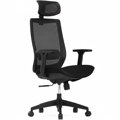 copy of Ergonomická kancelářská židle BS4B, ze síťoviny s bederní opěrkou, černá - A