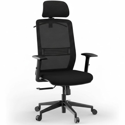 Ergonomická kancelářská židle OC17B, s 2D opěrkou hlavy, černá - B
