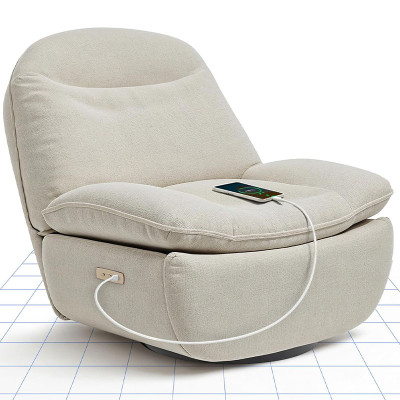 Elektrické polohovací křeslo XR6-OVAL-BG-EUAM, s USB, béžové - A