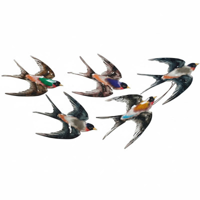 Kovová zahradní dekorace Swallows, s vlaštovkami - A