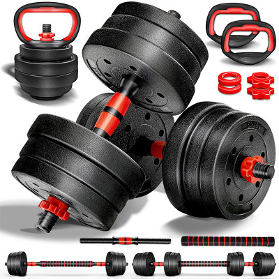 Sada činek s kettlebell, 20 kg, černo/červené - A