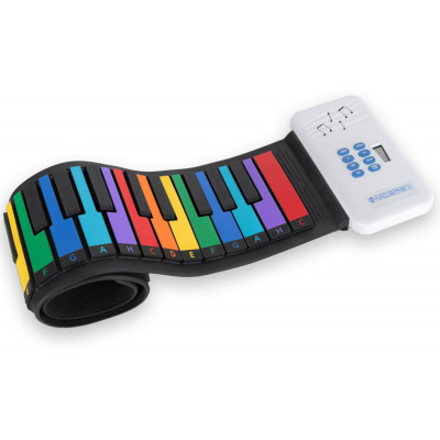 Dětské srolovatelné piano RA-49, integrovaná baterie, vícebarevné - A