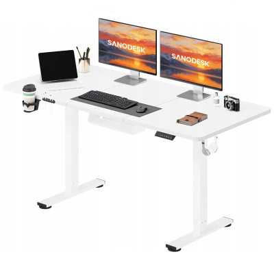 Elektrický nastavitelný stůl QE1W-1880-EUV1, 180 x 80 cm, bílý - N