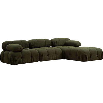Rohová sedací souprava Bubble Green L1-O1-1R-PUF, 288 x 75 x 95 x cm, zelená - B