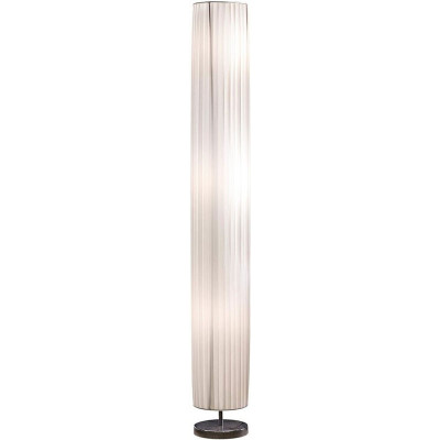 Stojací lampa, chromovaný kov, 160 cm, bílá - A