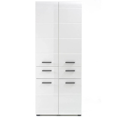 Vysoká skříňka Skin, s vysokým leskem, 60 x 182 x 31 cm, bílá - B