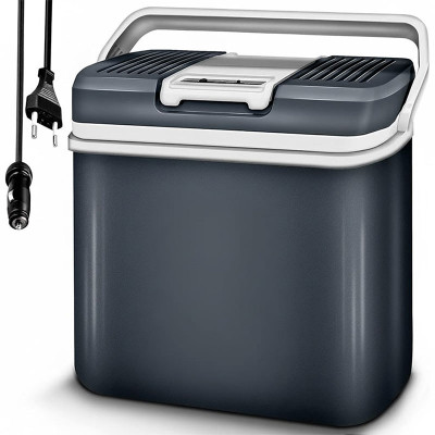 Elektrický chladicí box, 24 l, 230 V a 12 V do auta, šedý - A