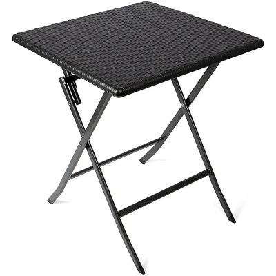 Zahradní stůl 13006, z HDPE, ratanový vzhled, čtvercový, 61,5 x 61,5 x 73 cm - B