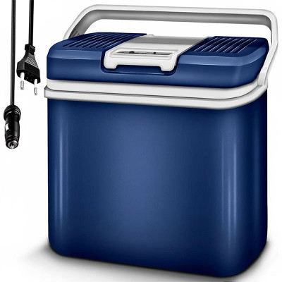 Elektrický chladicí box, 24 l, 230 V a 12 V do auta, modrý - A