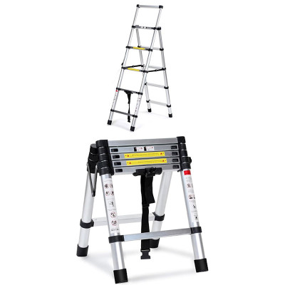 Skládací hliníkový teleskopický žebřík, 1,4 + 1,7 m, nosnost 150 kg - A