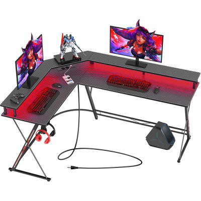 Herní stůl s LED podsvícením GD005-V2-147-SR-EU, 147 x 127 cm, černý - A