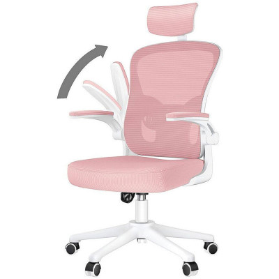 Ergonomická kancelářská židle X23F00K091, bílo/růžová - A