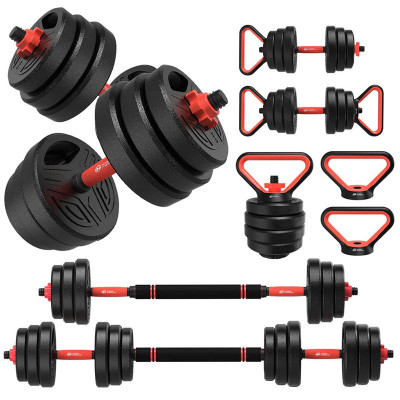 Sada multifunkčních činek 4 V 1, 20kg, černo/červené - B