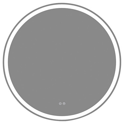 Koupelnové LED zrcadlo Eterno LK01-5050, Ø 50 cm, hliník - N
