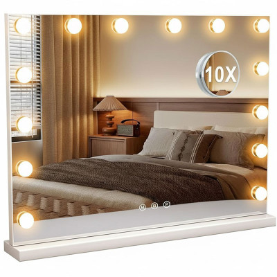 Toaletní stolek H1000DE, LED zrcadlo, 50 x 40 cm - A